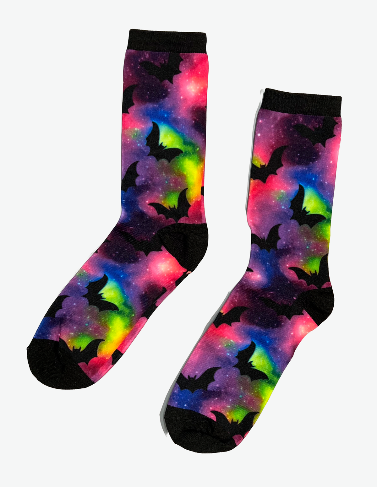 Novelty Socks - Rainbow Galaxy Bats