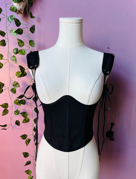 The Lydia Corset - Canvas Waist Cinching Corset - READY TO SHIP