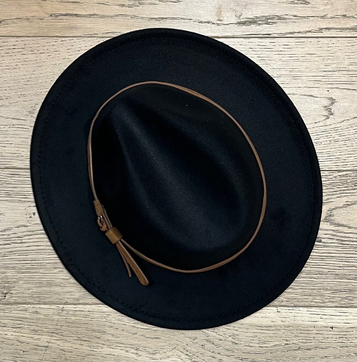 Vegan Felt Wide Brim Hat - Black - Plain - READY TO SHIP