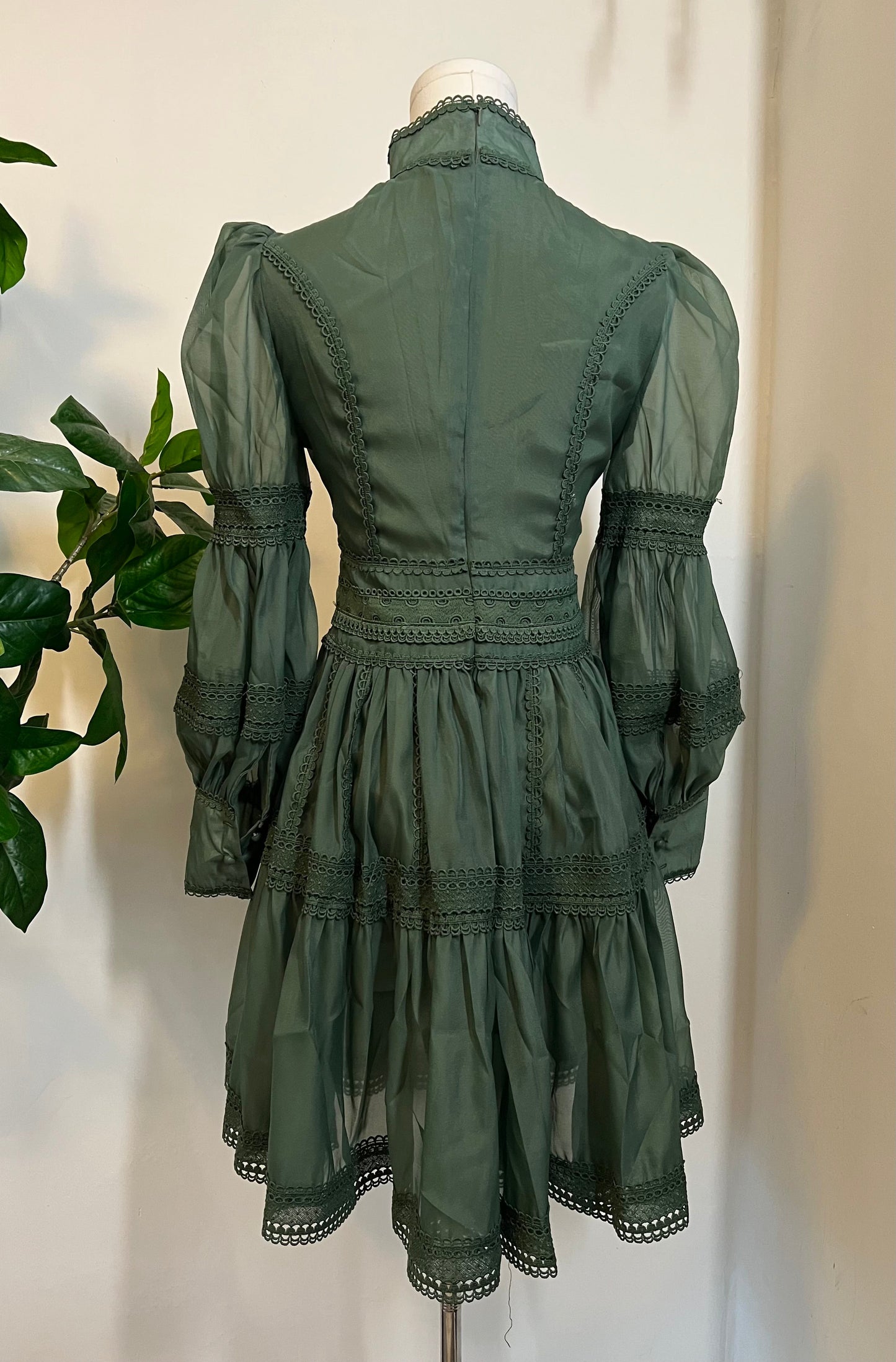 Morgana - Romantic Victorian Inspired Party Dress - SAGE - READY to SHIP