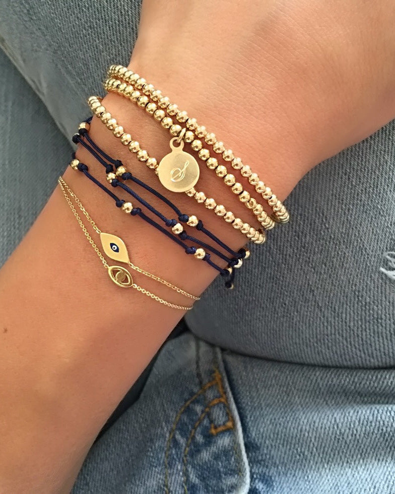 14k Gold Mini Evil Eye Bracelet