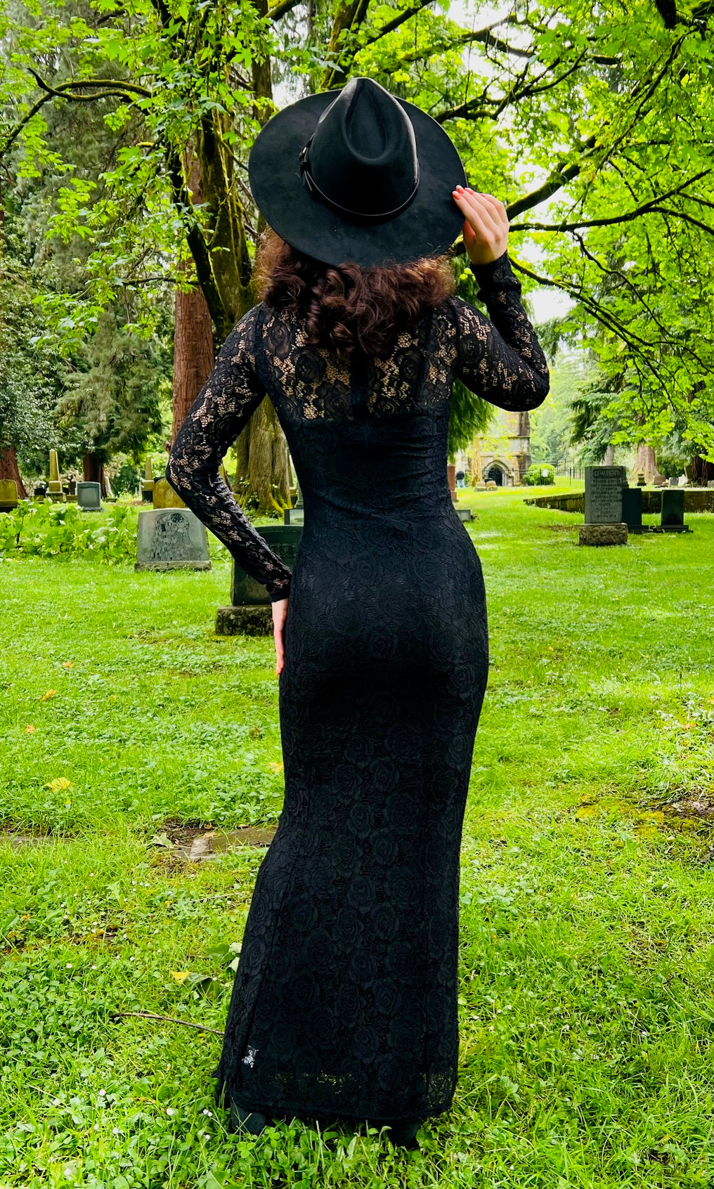 Persephone - Deadly Sheer Floral Lace Maxi dress - READY TO SHIP