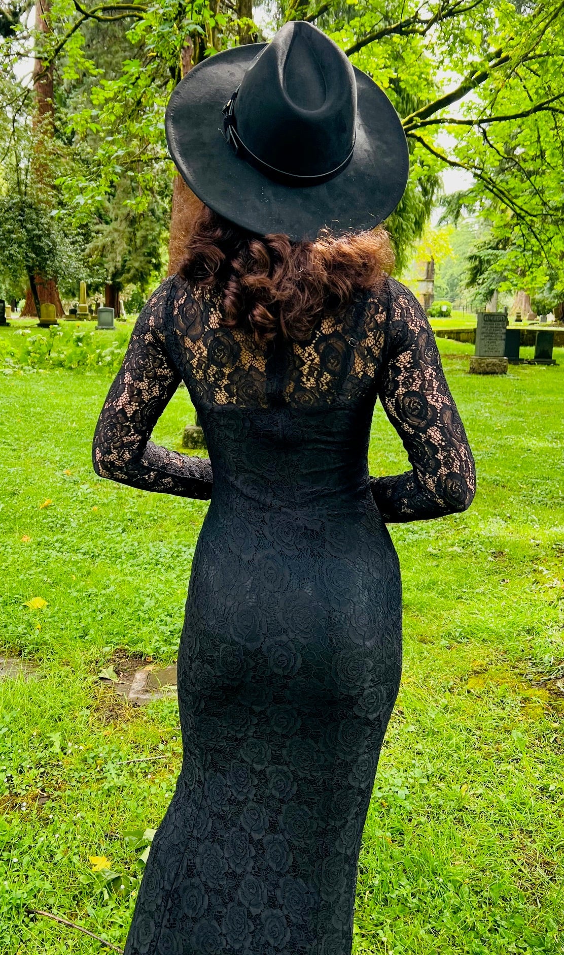 Persephone - Deadly Sheer Floral Lace Maxi dress - READY TO SHIP