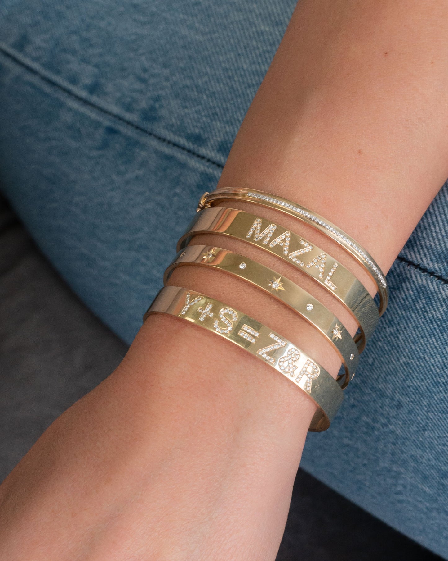 14k Gold Diamond Sunburst Cuff