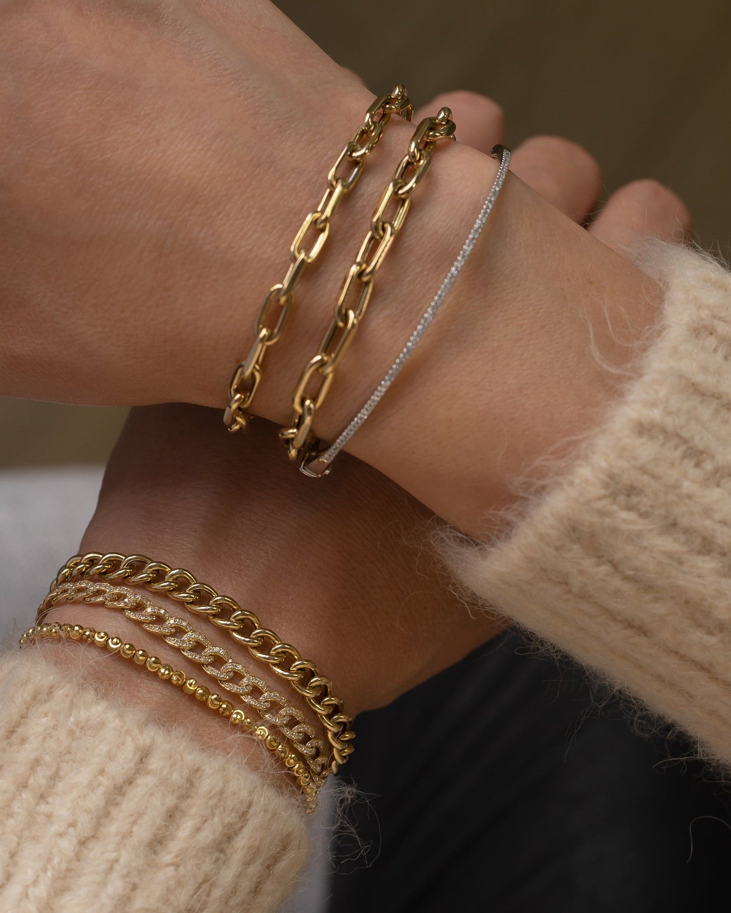 14k Gold Large Curb Link Chain Bracelet