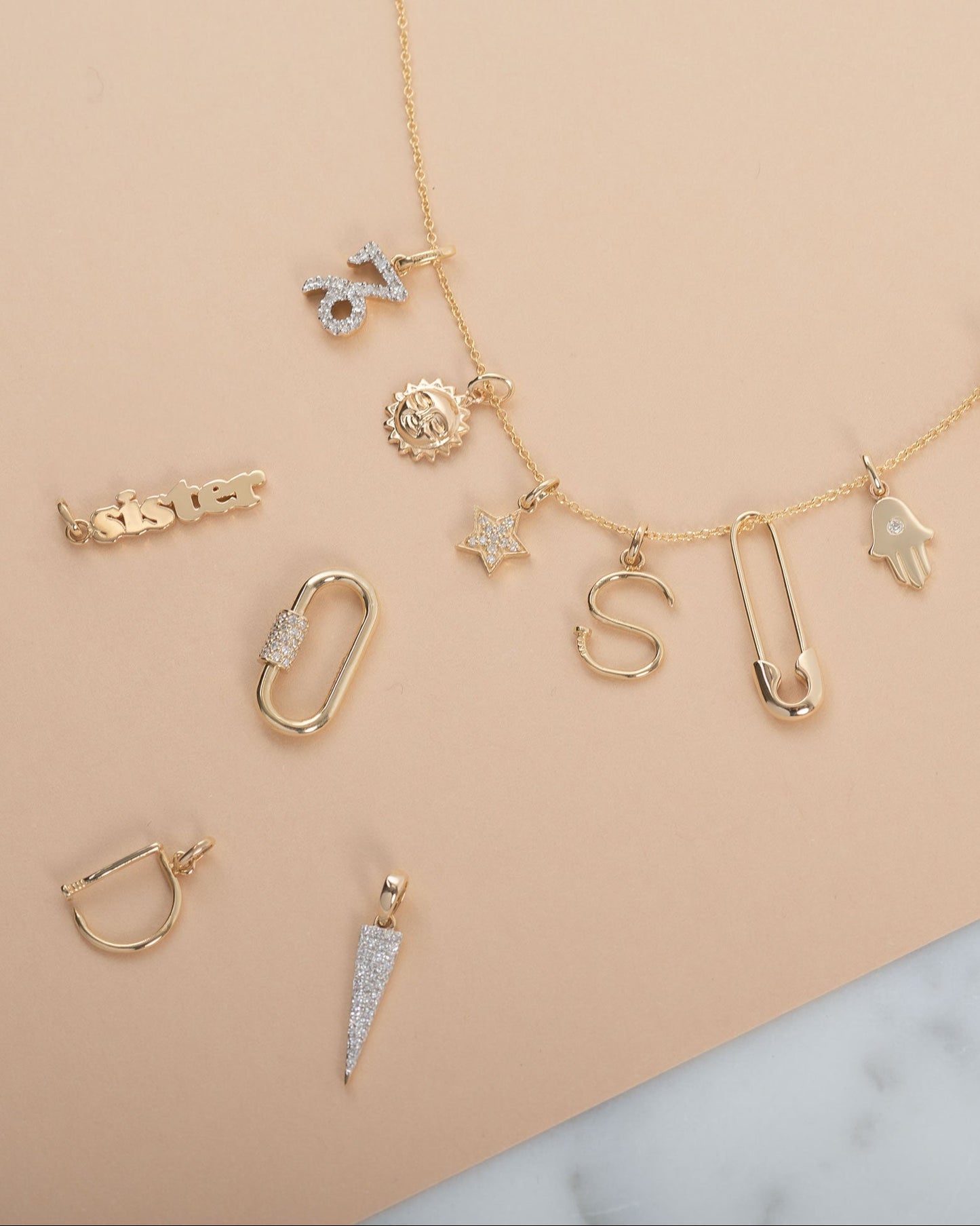 14k Gold Gemstone Carabiner