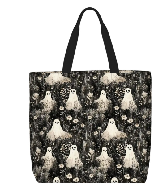 Printed Beach Bag / XL Tote Bag - Ghosts