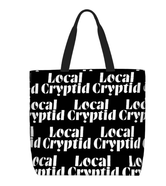 Printed Beach Bag / XL Tote Bag - Local Cryptid