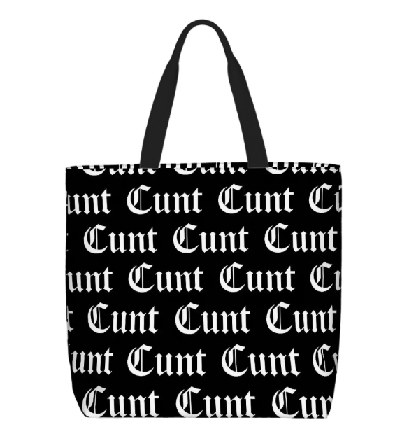 Printed Beach Bag / XL Tote Bag - Cunt