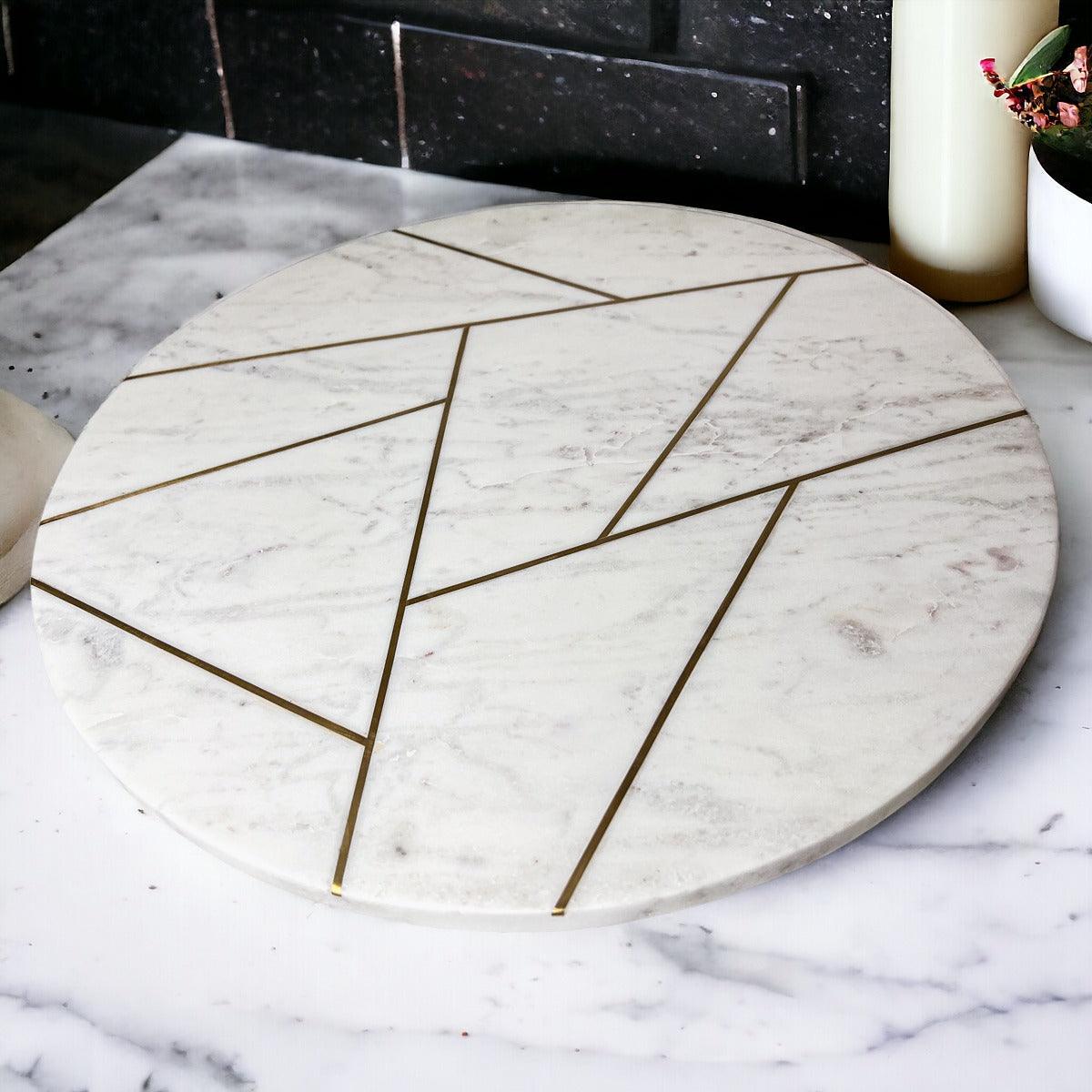 Marble & Gold Lazy Susan
