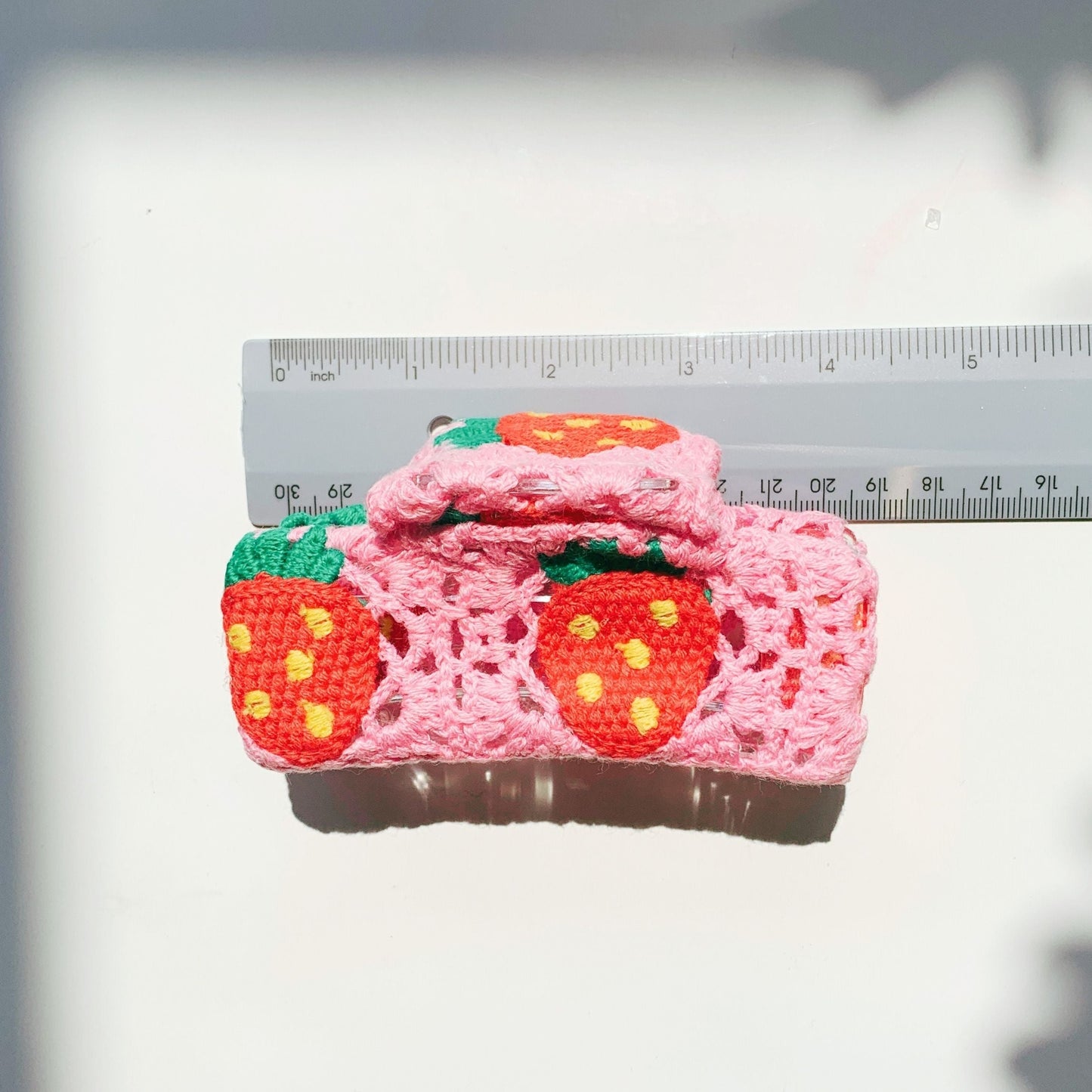 Velvet Claws Strawberry Granny Square Hair Claw