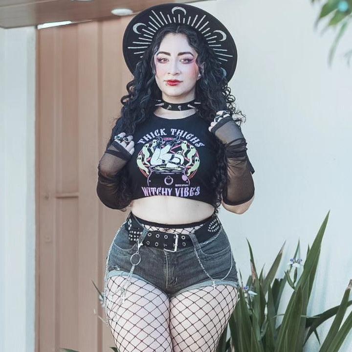 Thick Thighs Witchy Vibes Crop Top