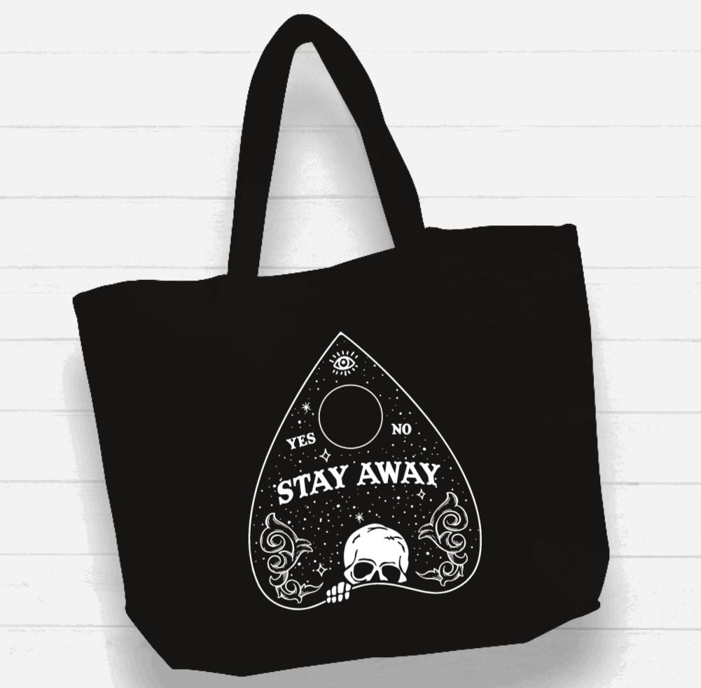 Beach Bag / XL Tote Bag - "stay away planchette"