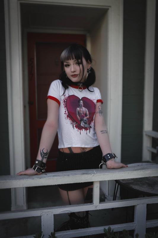 American Psycho (Chainsaw) Ringer Tee (LIGHT PRINT)