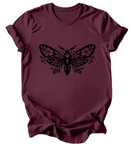 Floral Moth - Burgundy or Emerald T-Shirt