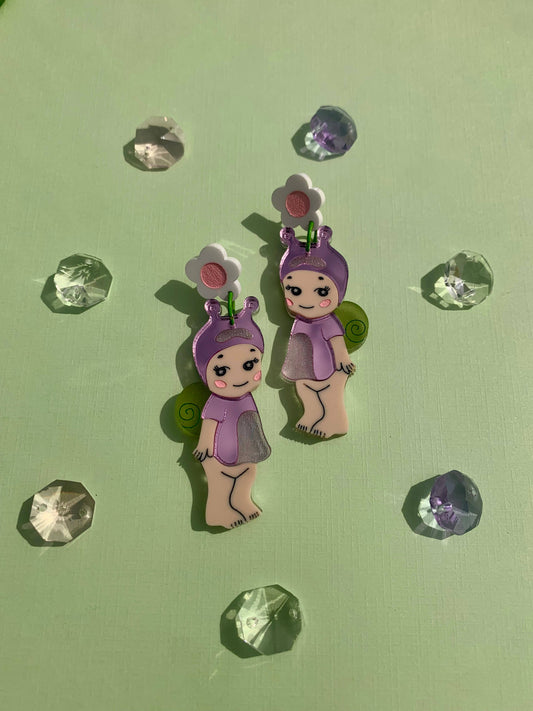 Shelly Snail Acrylic Earrings