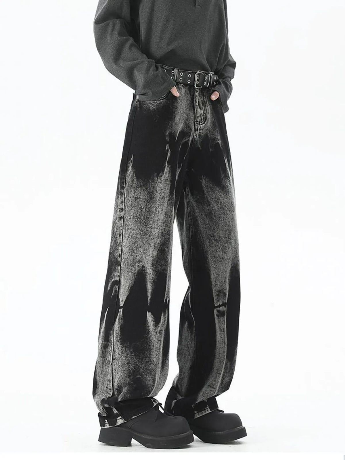 Smoke Signal Washed Wide-Leg Jeans