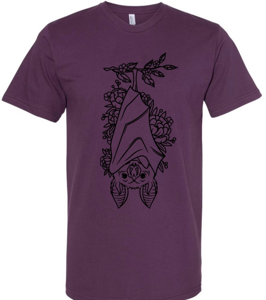 Floral Bat - PLUM - T-Shirt