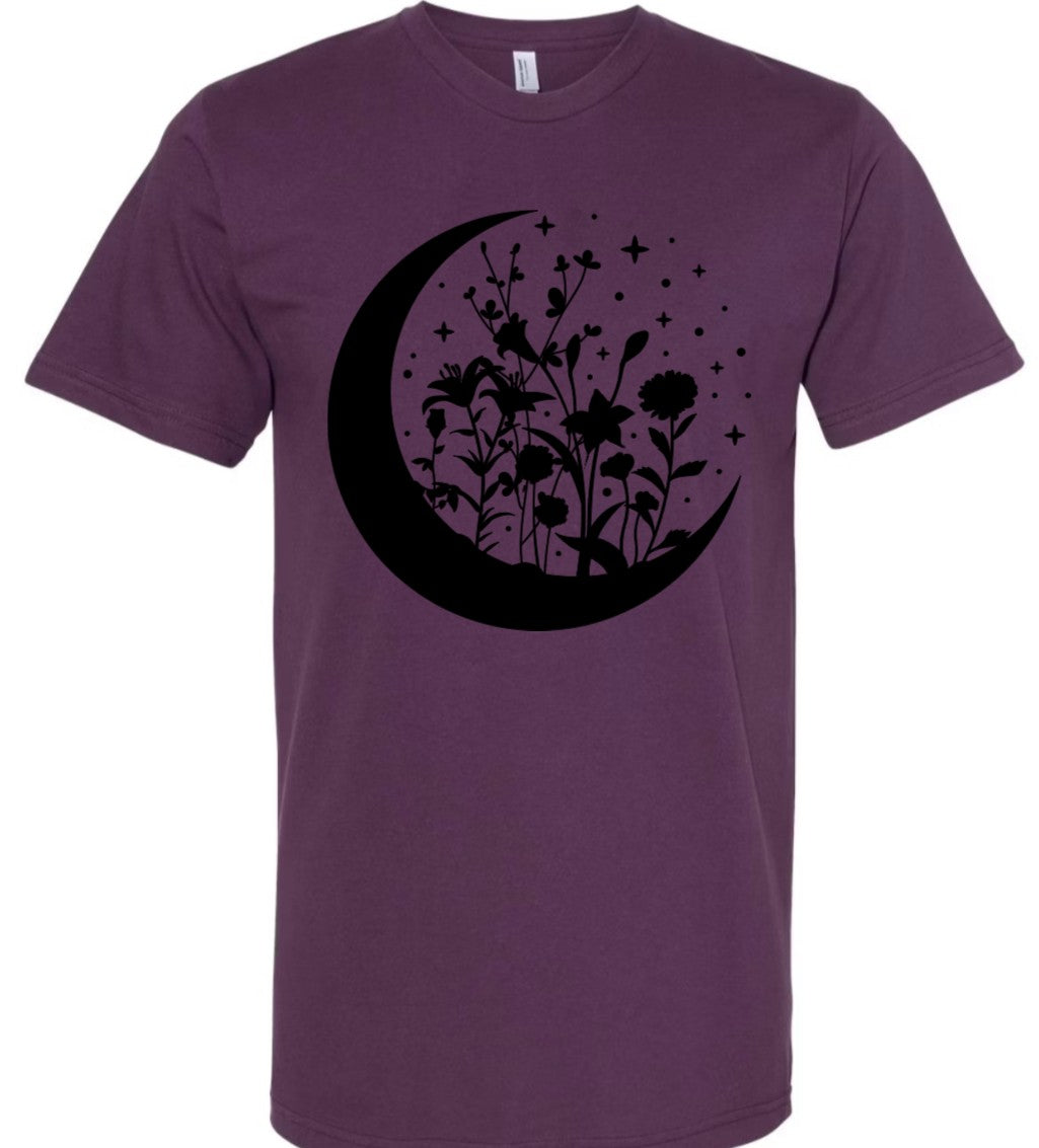 Floral Moon - PLUM - T-Shirt