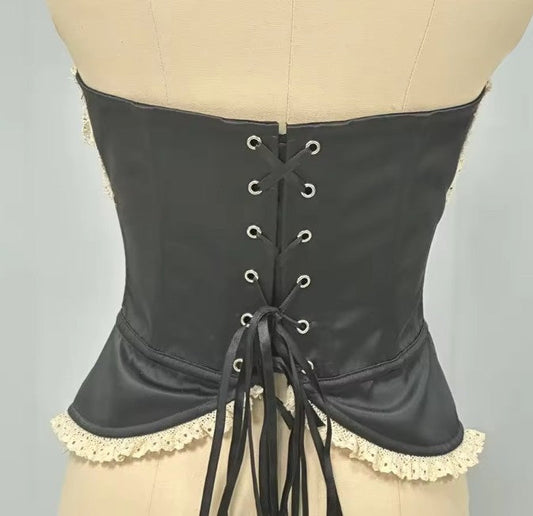 The Odette Corset - Babydoll Satin Waist Cinching Corset - Pre-Order