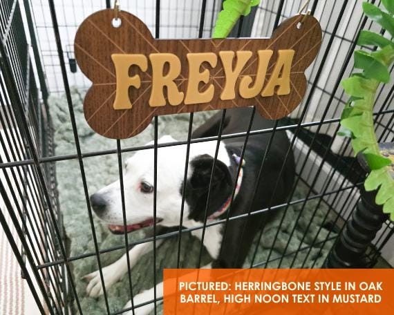 Personalized Dog Bone Crate Name Sign