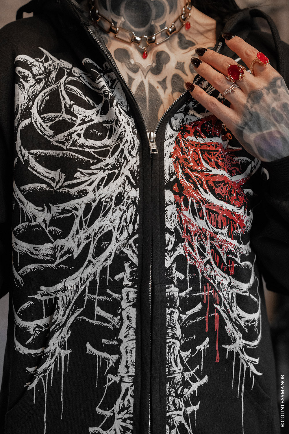 Bleeding Heart Skeleton Hoodie