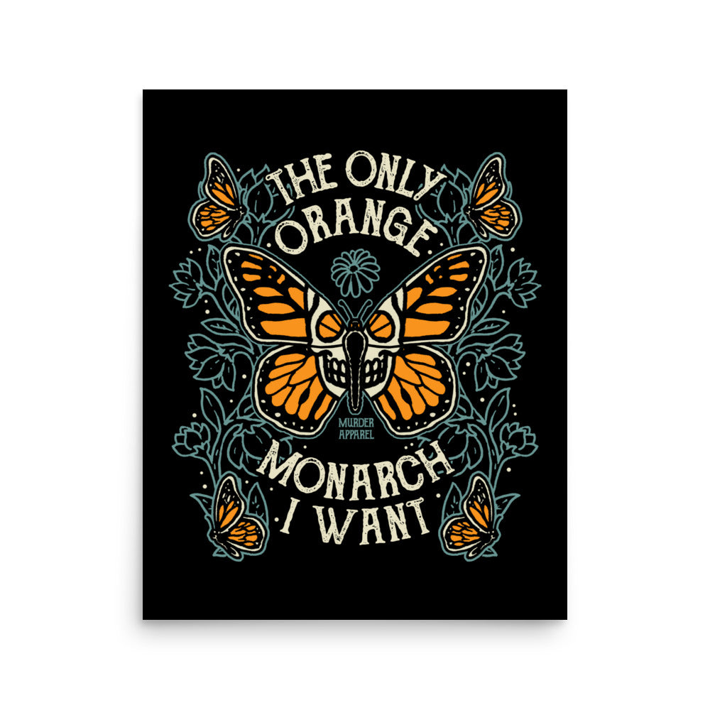 Orange Monarch Poster