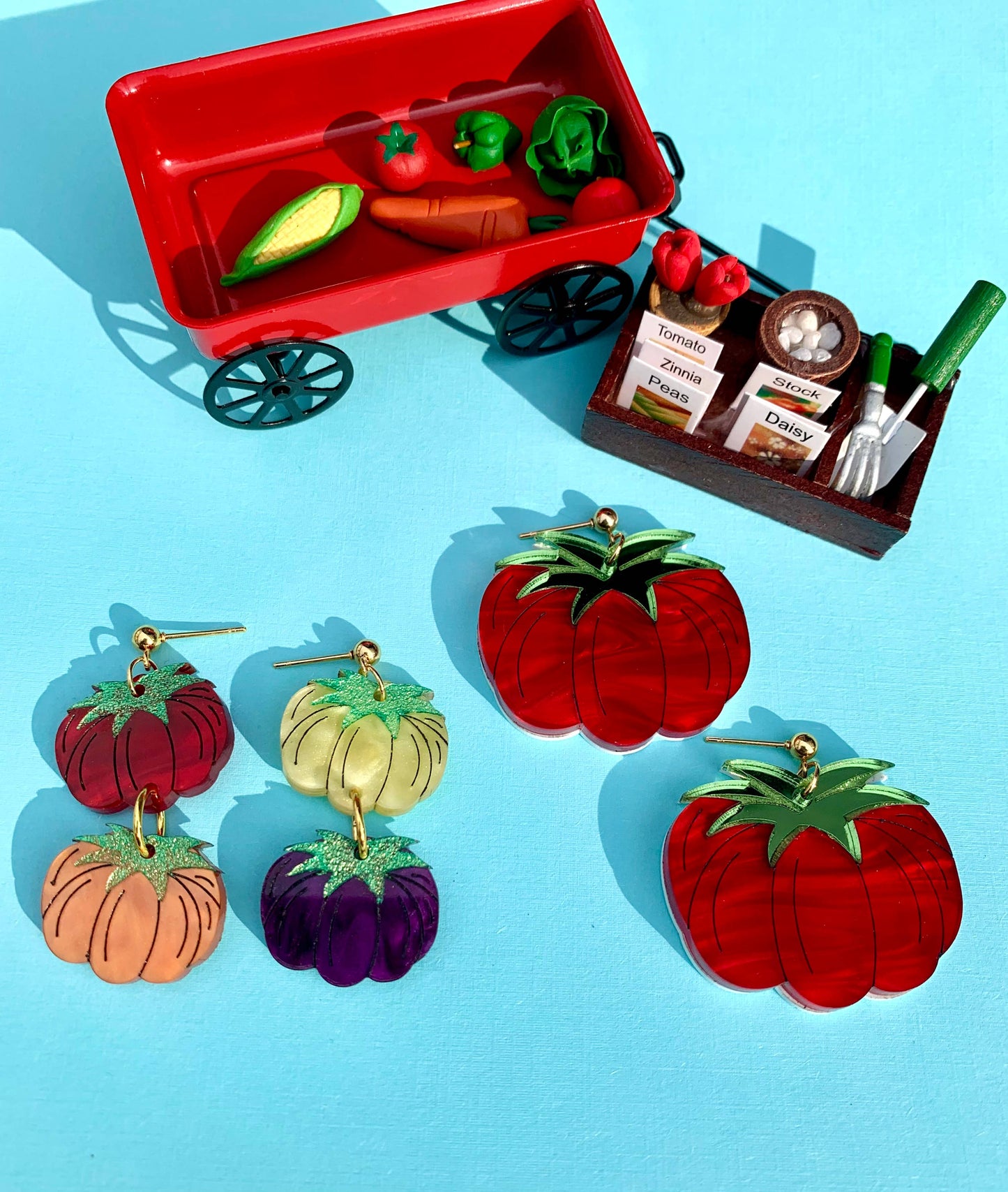 Heirloom Tomato Acrylic Earrings