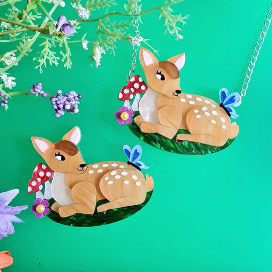 Fallow Deer Fawn Brooch by Cherryloco