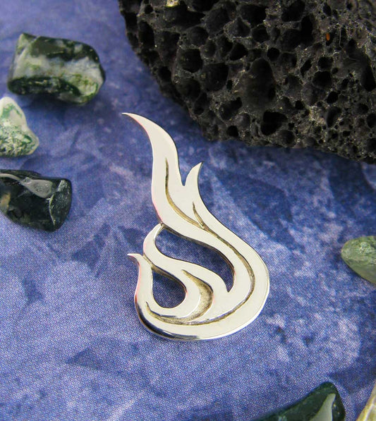 Flame Pendant, Handmade - 925 Sterling Silver