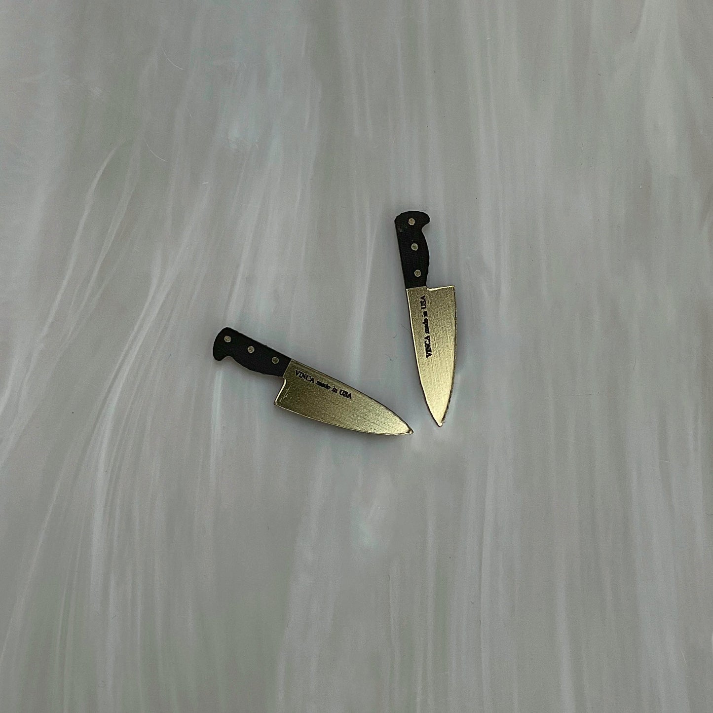 Tiny 1” Chef's Knife Earrings in Gold