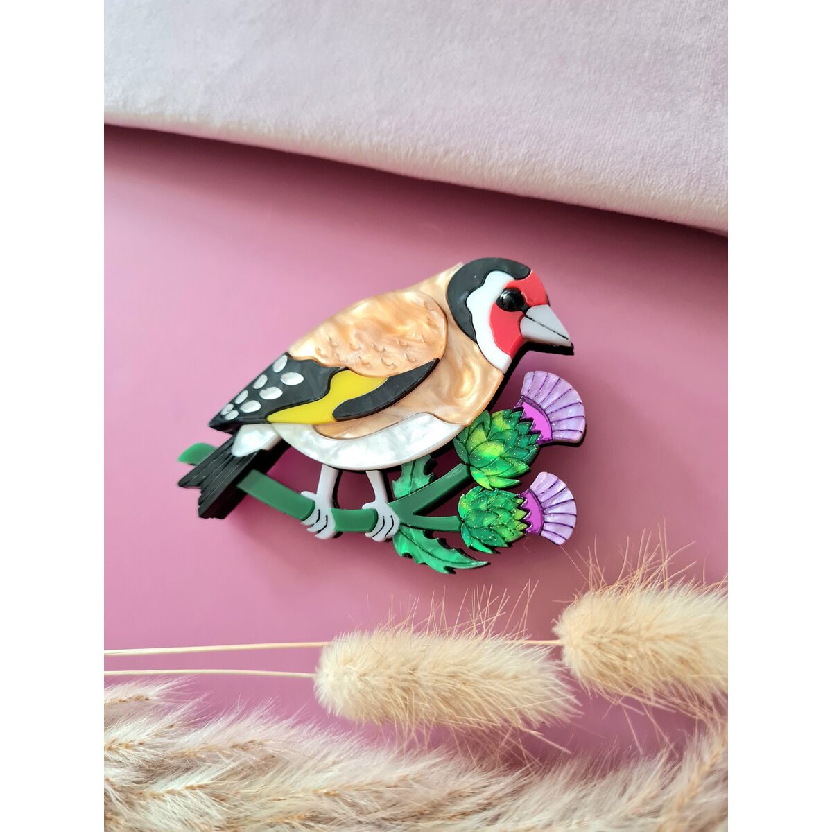 Goldfinch Brooch or Necklace by Cherryloco