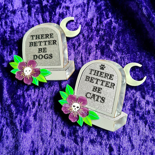 Gravestone Epitaph Brooch by Cherryloco Jewellery