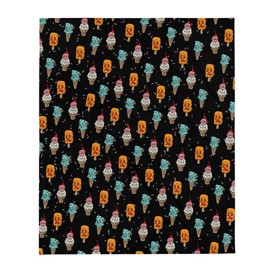 Monster Ice Cream Throw Blanket