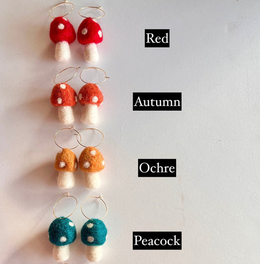 Mini Mushies Felt Earrings
