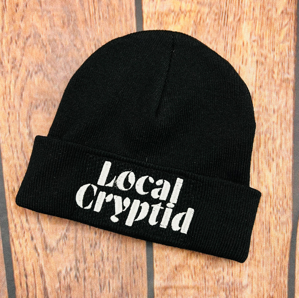 Vegan Beanie - "Local Cryptid" - READY TO SHIP