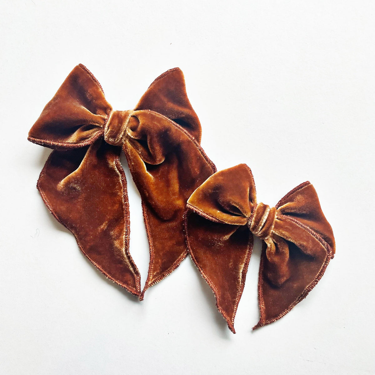 Orange Rust Velvet Elle Bow