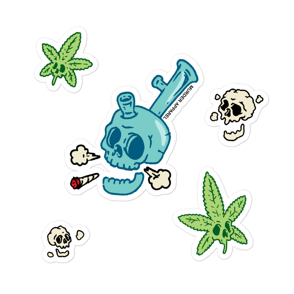 Skulls And Weed Stickers