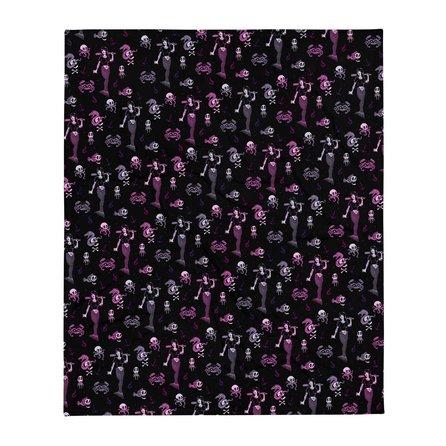 Metal Mermaid Throw Blanket
