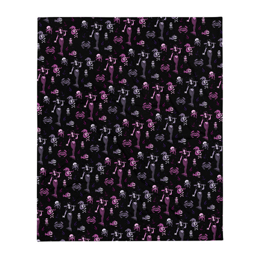 Metal Mermaid Throw Blanket