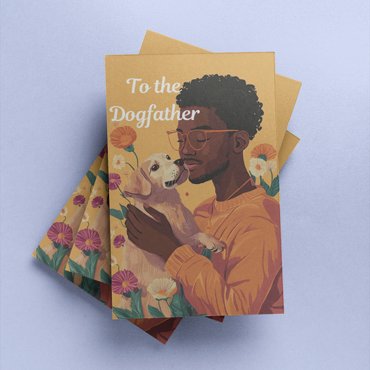 Black Dog Father Card – Pet-Loving Dad & Furbaby Greeting for Any Occasion