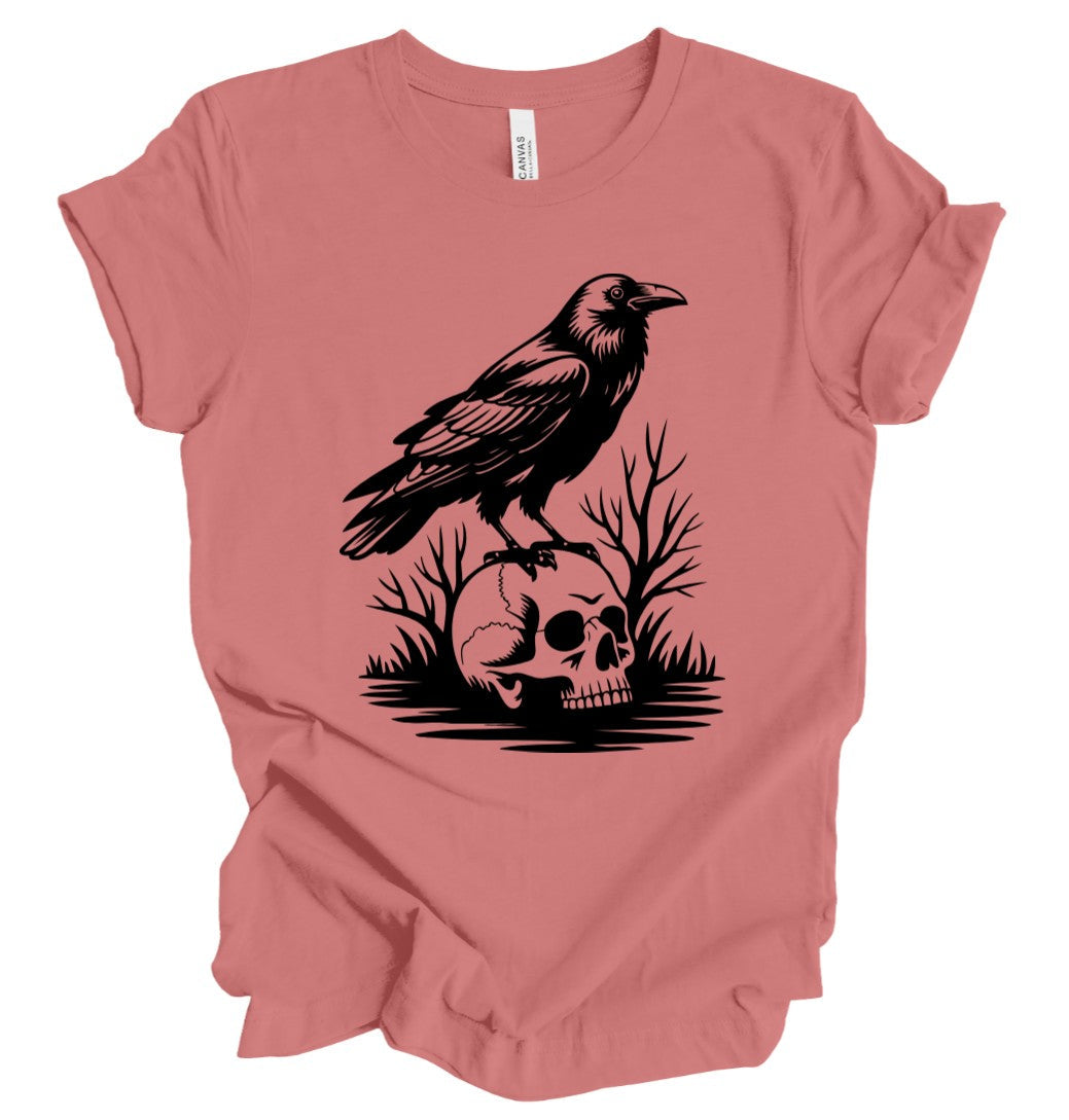 Raven Skull - DUSTY ROSE - T-Shirt