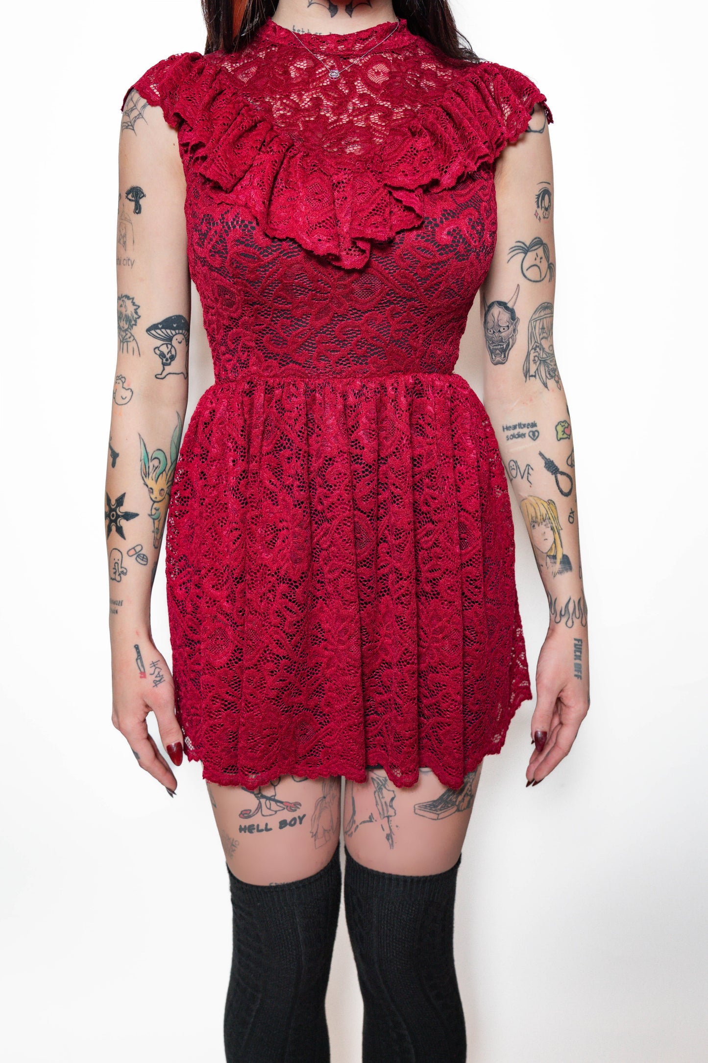 The Scarlet Mourning Lace Dress (Red)