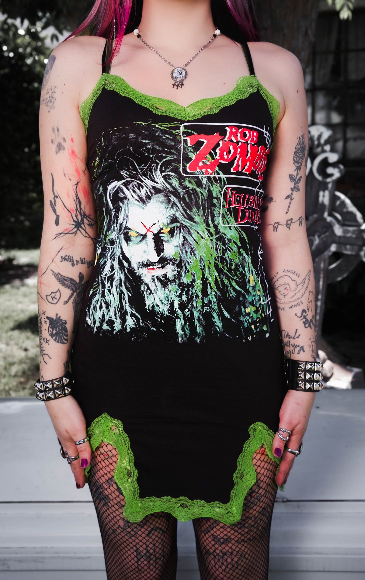 Rob Zombie Slit Lace Dress