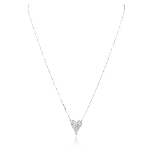 Sara Pave Heart Necklace