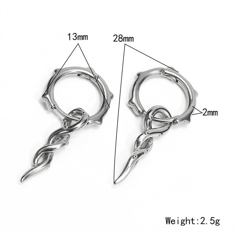Simple Twist Rope Stainless Steel Hoop Earrings