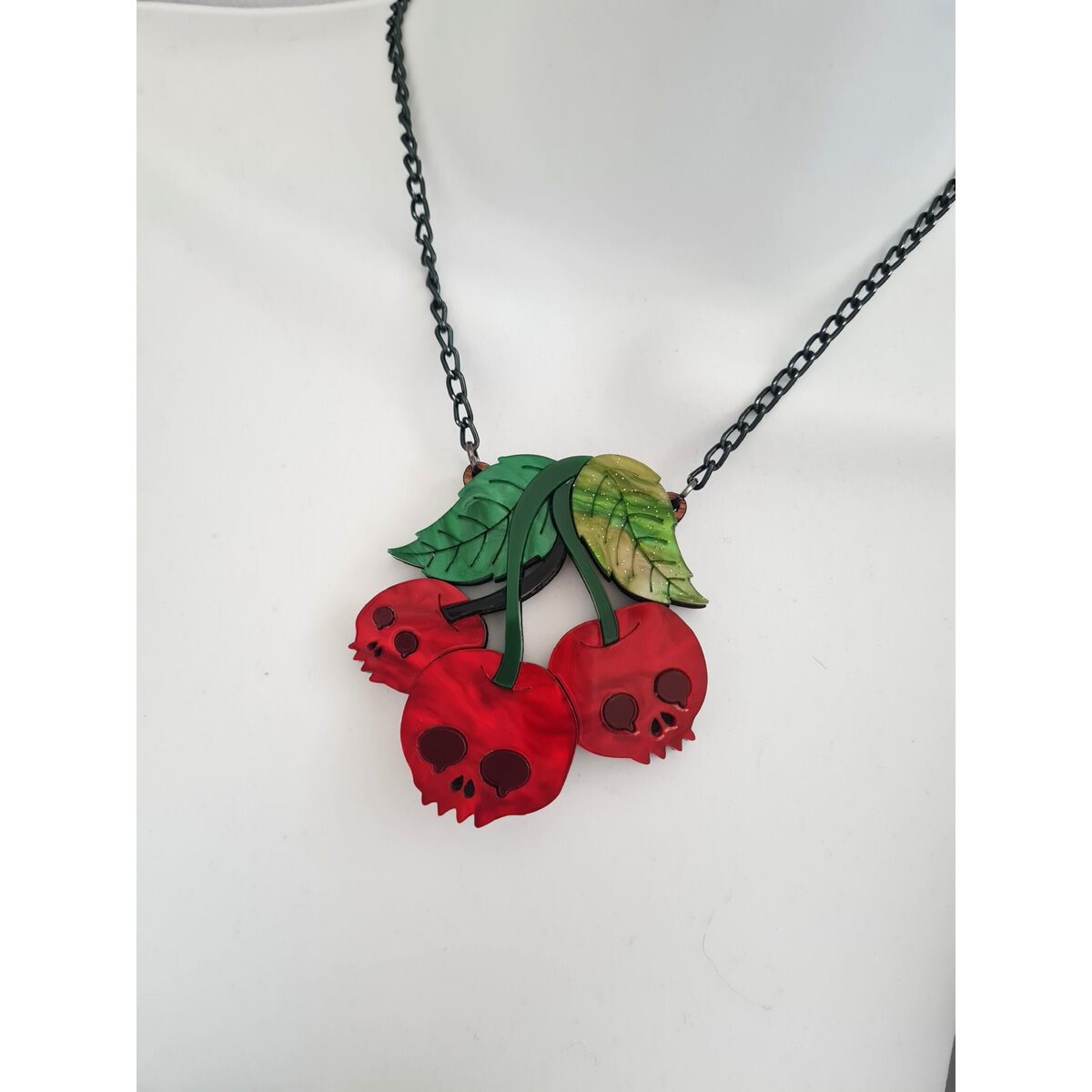 Skull Cherry Brooch by Cherryloco