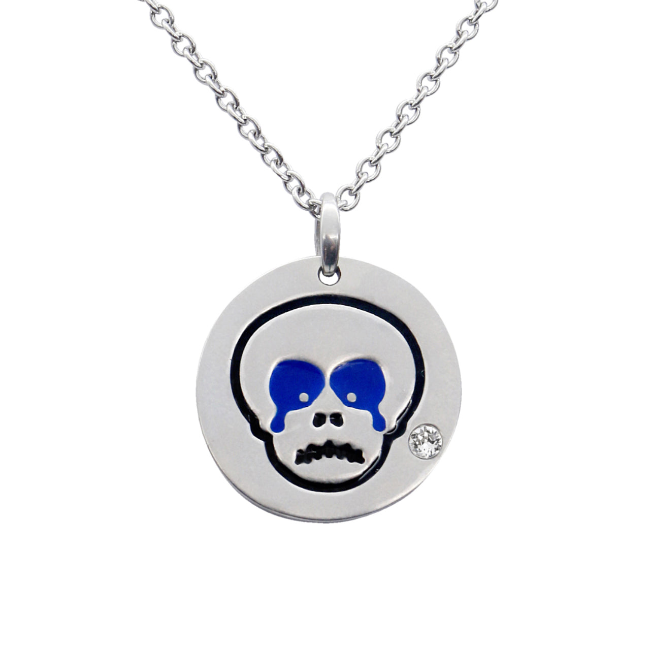 Skull Emoji Necklace With Swarovski Crystal Pendant