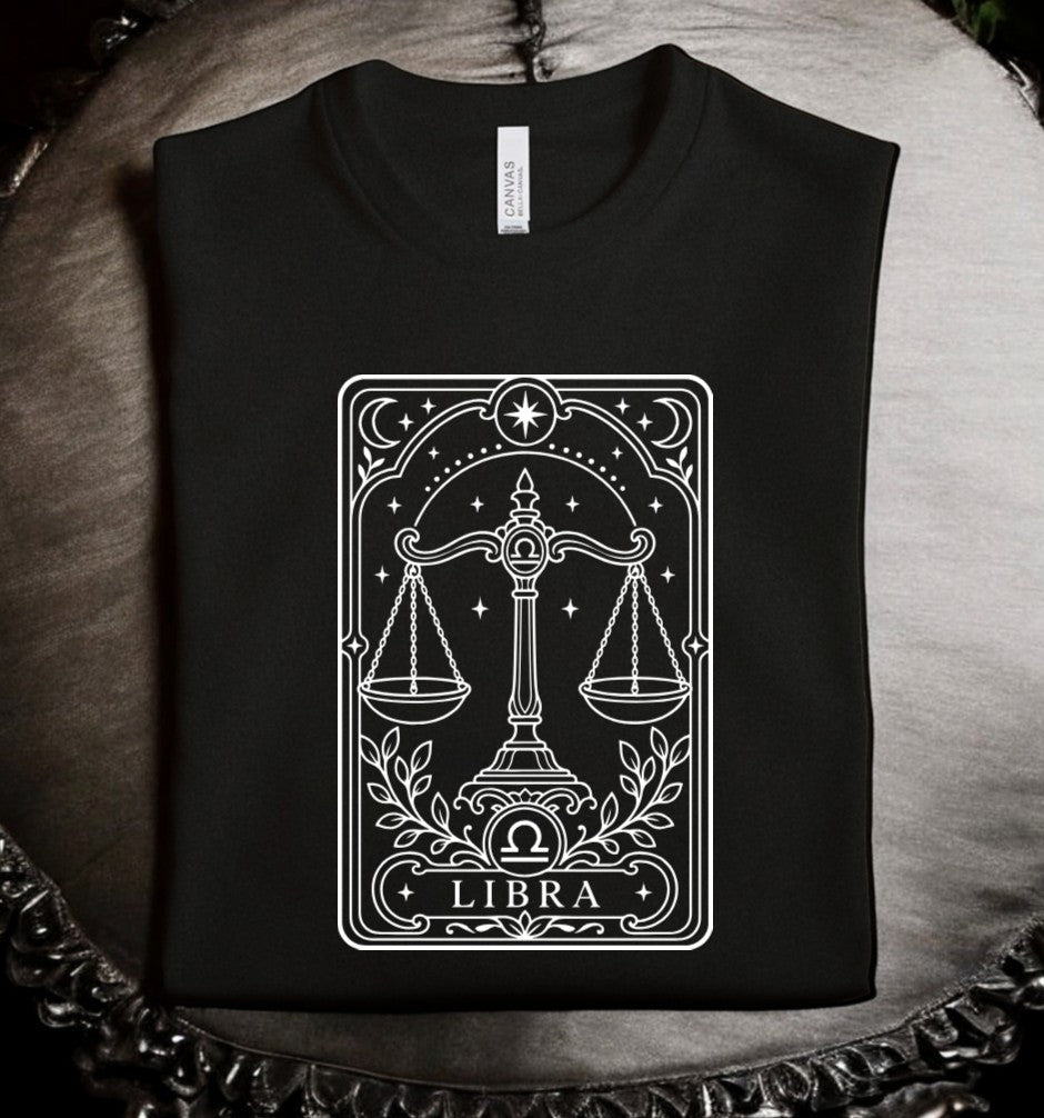 Libra Tarot - Available in T-Shirt, Pullover, Hoodie, Tank, Cropped t-shirt or Long Sleeve