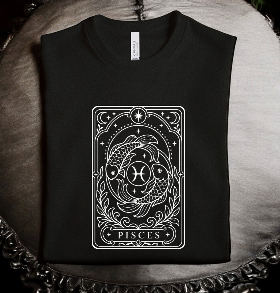 Pisces Tarot - Available in T-Shirt, Pullover, Hoodie, Tank, Cropped t-shirt or Long Sleeve